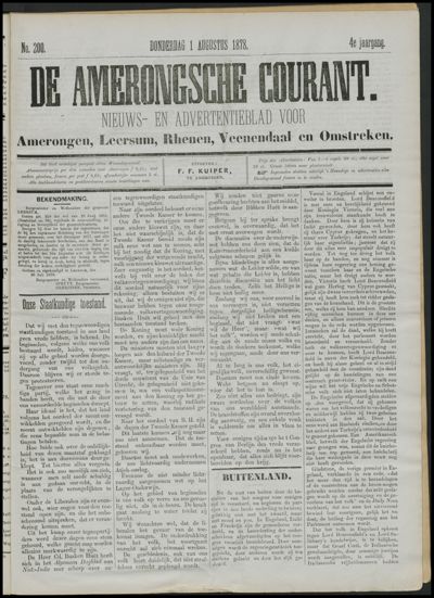 De Amerongsche Courant, 1 augustus 1878 (jrg. 4)