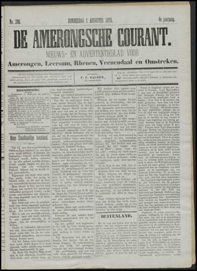 De Amerongsche Courant, 1 augustus 1878 (jrg. 4)