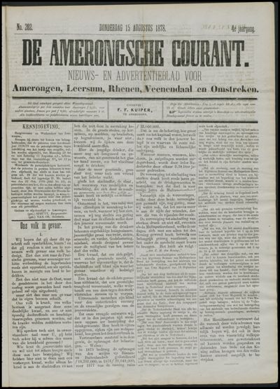 De Amerongsche Courant, 15 augustus 1878 (jrg. 4)