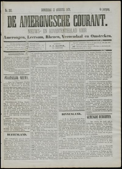 De Amerongsche Courant, 22 augustus 1878 (jrg. 4)