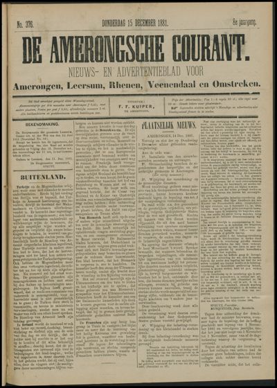 De Amerongsche Courant, 15 december 1881 (jrg. 8)