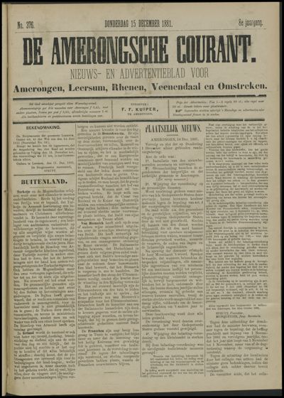 De Amerongsche Courant, 15 december 1881 (jrg. 8)