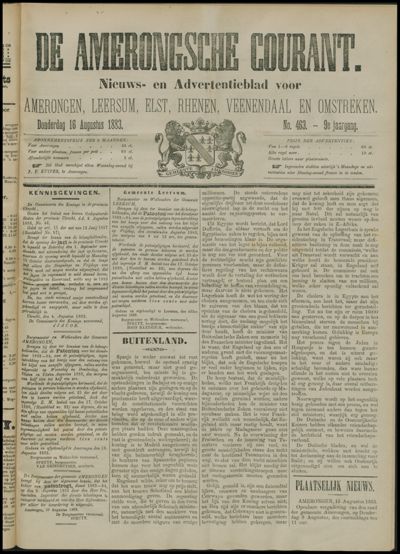 De Amerongsche Courant, 16 augustus 1883 (jrg. 9)
