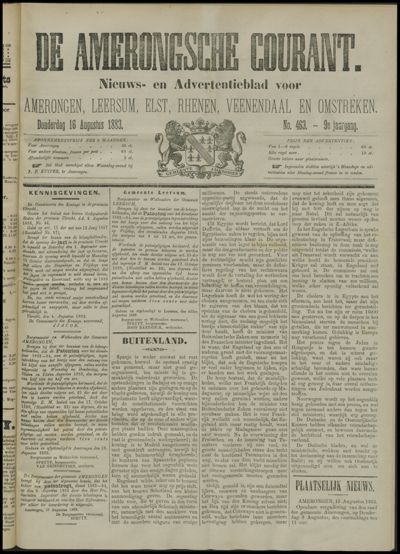 De Amerongsche Courant, 16 augustus 1883 (jrg. 9)