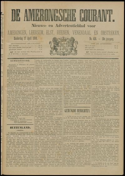 De Amerongsche Courant, 17 april 1884 (jrg. 10)