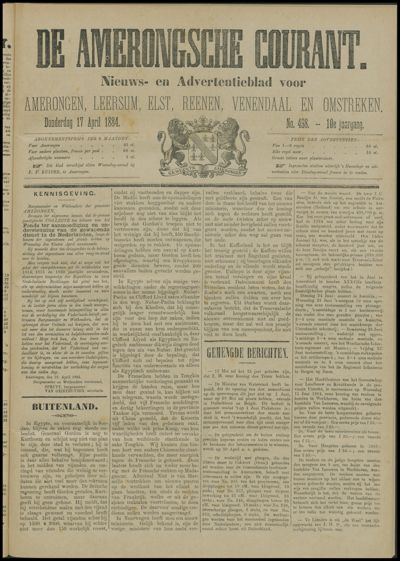De Amerongsche Courant, 17 april 1884 (jrg. 10)