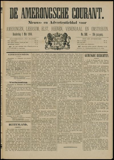 De Amerongsche Courant, 1 mei 1884 (jrg. 10)