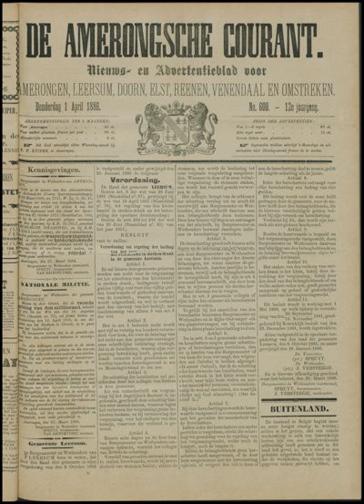 De Amerongsche Courant, 1 april 1886 (jrg. 12)
