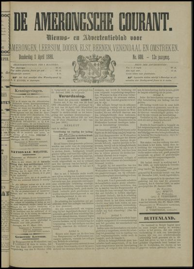De Amerongsche Courant, 1 april 1886 (jrg. 12)