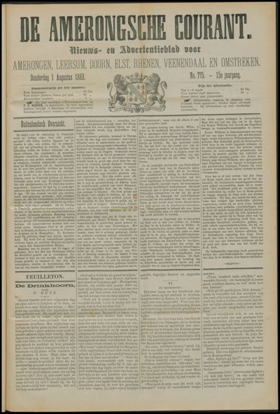 De Amerongsche Courant, 1 augustus 1889 (jrg. 15)