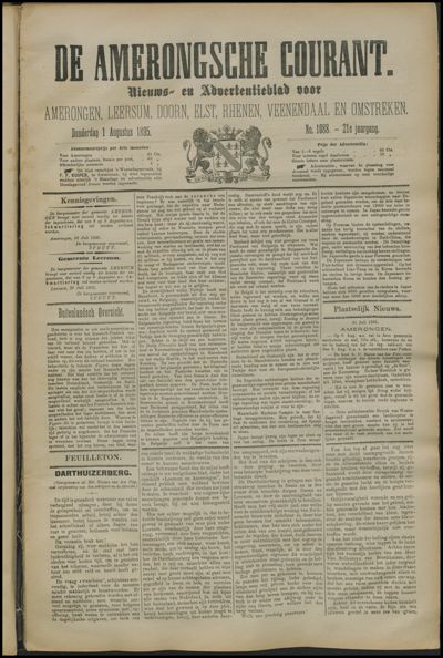 De Amerongsche Courant, 1 augustus 1895 (jrg. 21)