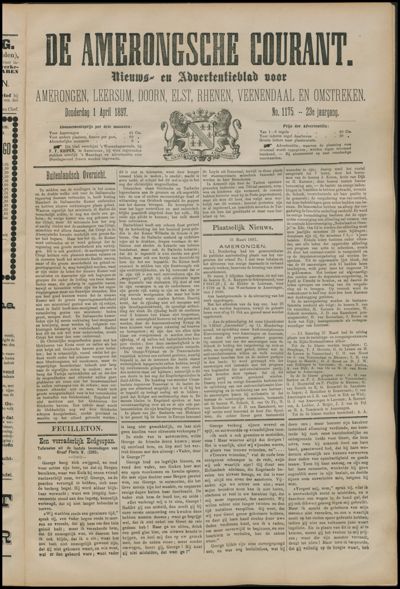 De Amerongsche Courant, 1 april 1897 (jrg. 23)