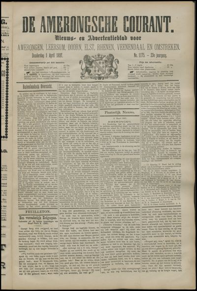 De Amerongsche Courant, 1 april 1897 (jrg. 23)