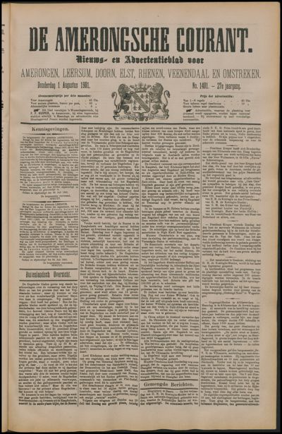 De Amerongsche Courant, 1 augustus 1901 (jrg. 27)