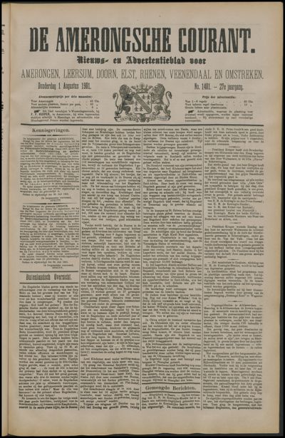 De Amerongsche Courant, 1 augustus 1901 (jrg. 27)