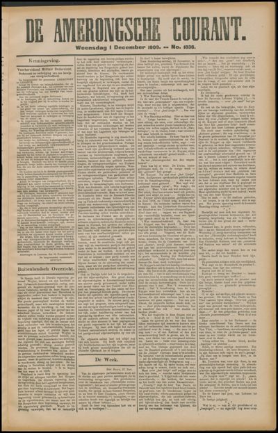 De Amerongsche Courant, 1 december 1909 (jrg. 35)