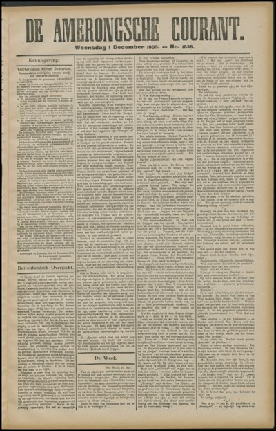 De Amerongsche Courant, 1 december 1909 (jrg. 35)