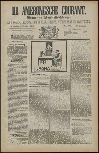 De Amerongsche Courant, 22 oktober 1913 (jrg. 39)