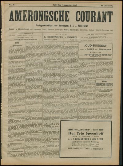 De Amerongsche Courant, 1 augustus 1925 (jrg. 4)