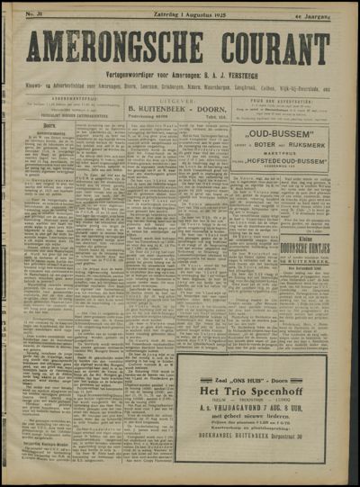 De Amerongsche Courant, 1 augustus 1925 (jrg. 4)