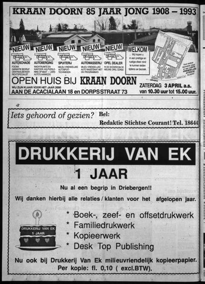 Stichtse Courant, 1 april 1993 (nr. 13, jrg. 57)