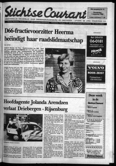 Stichtse Courant, 1 augustus 1996 (nr. 31, jrg. 60)