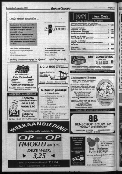 Stichtse Courant, 1 augustus 1996 (nr. 31, jrg. 60)