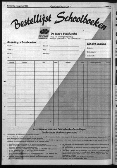 Stichtse Courant, 1 augustus 1996 (nr. 31, jrg. 60)
