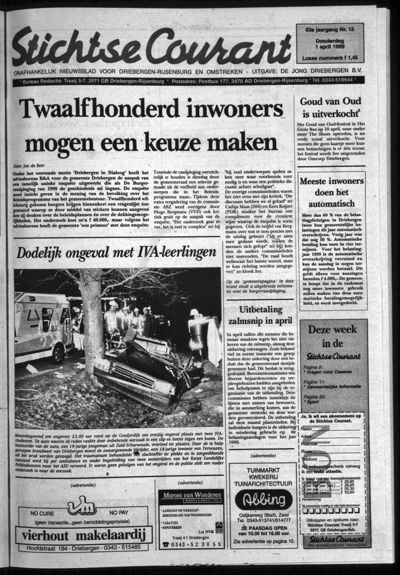 Stichtse Courant, 1 april 1999 (nr. 13, jrg. 63)