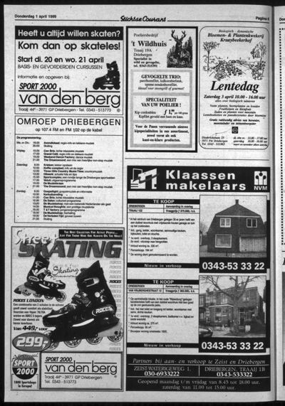 Stichtse Courant, 1 april 1999 (nr. 13, jrg. 63)