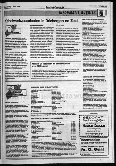 Stichtse Courant, 1 april 1999 (nr. 13, jrg. 63)