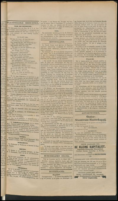 Wijkse Courant, 1 april 1885 (nr. 13, jrg. 16)