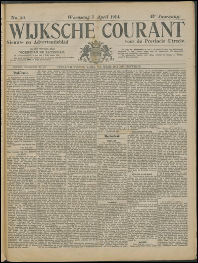 Wijkse Courant, 1 april 1914 (nr. 26, jrg. 45)