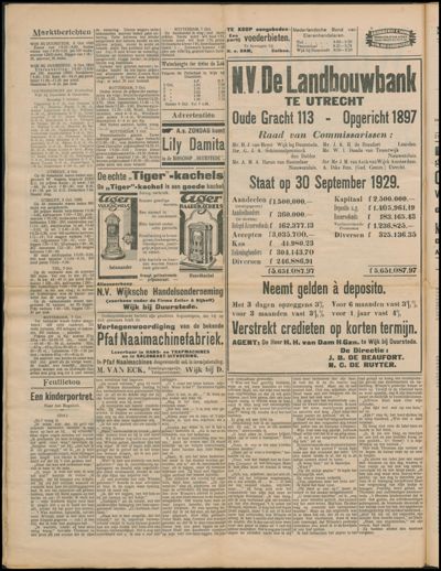 Wijkse Courant, 9 oktober 1929 (nr. 81, jrg. 60)