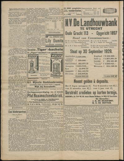 Wijkse Courant, 9 oktober 1929 (nr. 81, jrg. 60)