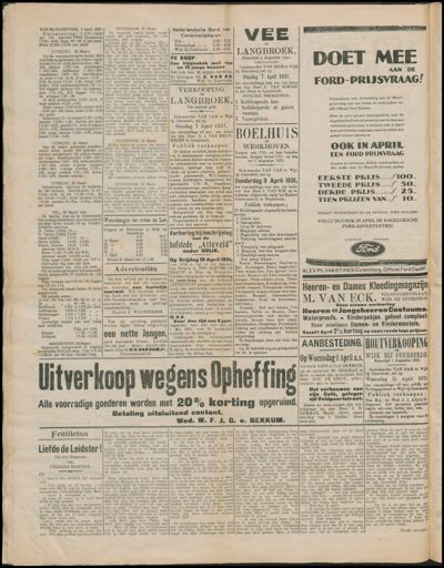 Wijkse Courant, 1 april 1931 (nr. 26, jrg. 62)