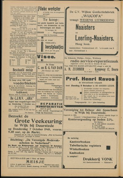 Wijkse Courant, 2 oktober 1948 (nr. 40, jrg. 78)