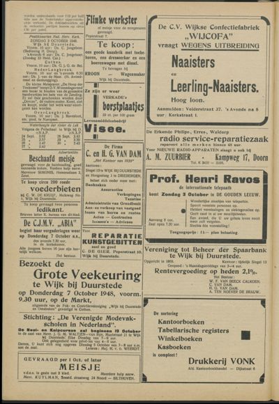 Wijkse Courant, 2 oktober 1948 (nr. 40, jrg. 78)