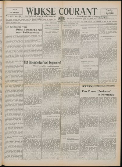 Wijkse Courant, 1 april 1950 (nr. 13, jrg. 80)