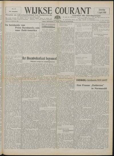 Wijkse Courant, 1 april 1950 (nr. 13, jrg. 80)