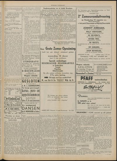 Wijkse Courant, 10 augustus 1957 (nr. 32, jrg. 88)