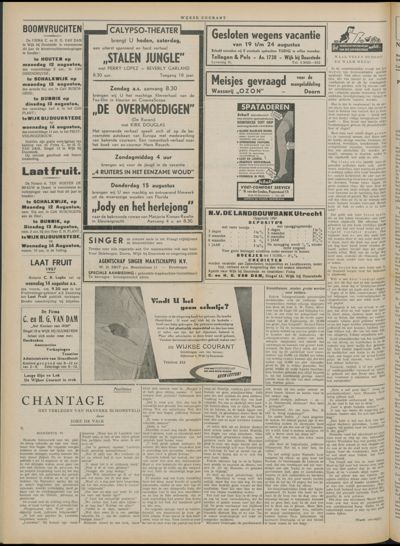 Wijkse Courant, 10 augustus 1957 (nr. 32, jrg. 88)