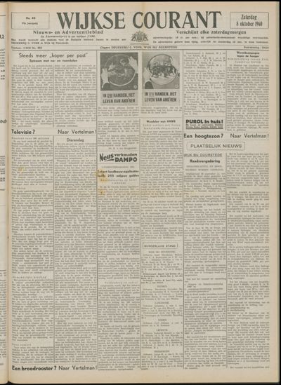 Wijkse Courant, 8 oktober 1960 (nr. 40, jrg. 91)