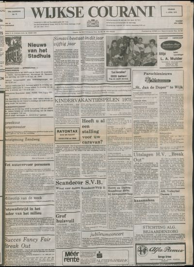 Wijkse Courant, 11 april 1975 (nr. 15, jrg. 106)