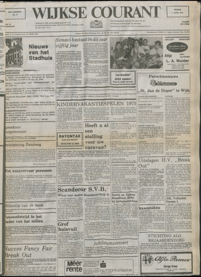 Wijkse Courant, 11 april 1975 (nr. 15, jrg. 106)