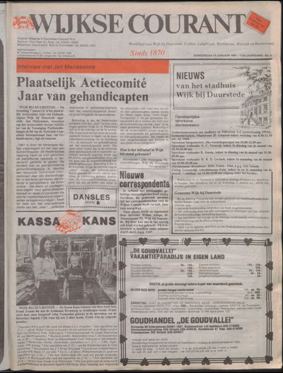 Wijkse Courant, 15 januari 1981 (nr. 2, jrg. 112)