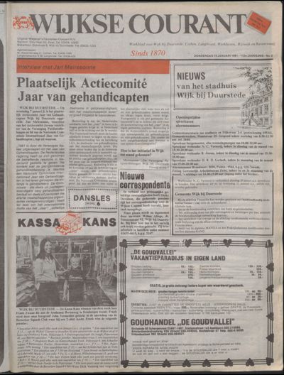 Wijkse Courant, 15 januari 1981 (nr. 2, jrg. 112)