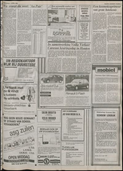Wijkse Courant, 1 april 1987 (nr. 13, jrg. 118)