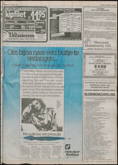 Wijkse Courant, 1 april 1987 (nr. 13, jrg. 118)