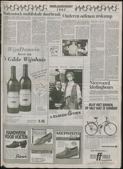 Wijkse Courant, 1 april 1992 (nr. 13, jrg. 122)